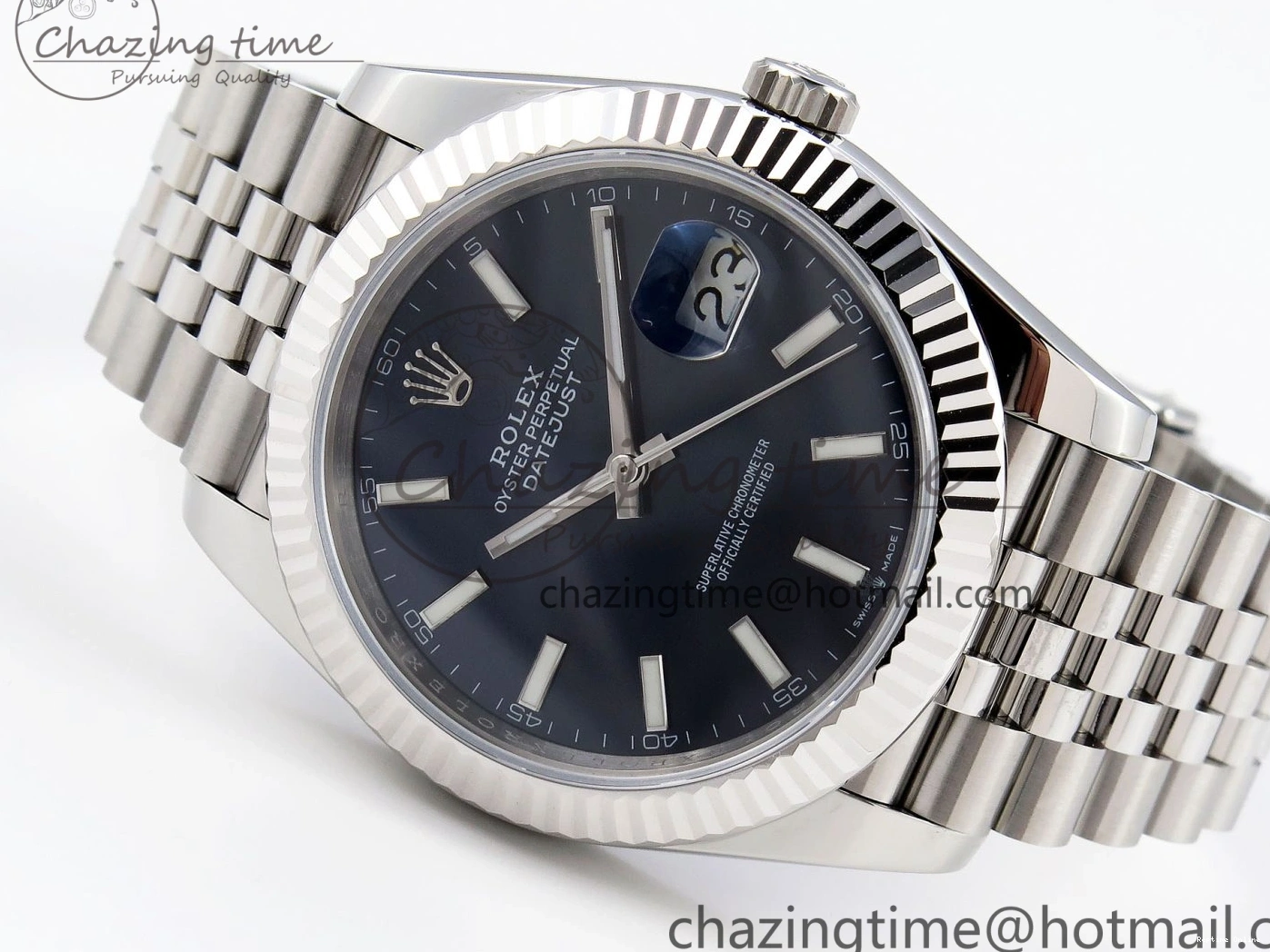 0121 DateJust 41mm 126334 904 SS ARF 1:1 Best Edition Blue Dial Sticks Markers on Jubilee Bracelet SH Unique 1864